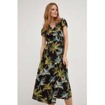 Answear Lab rochie din bumbac culoarea negru, mini, evazati
