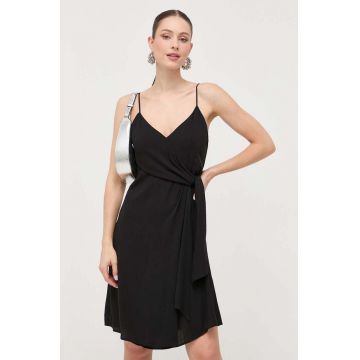 Armani Exchange rochie culoarea negru, mini, evazati