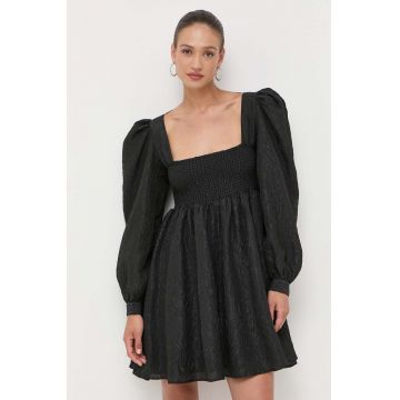 Custommade rochie culoarea negru, mini, evazati