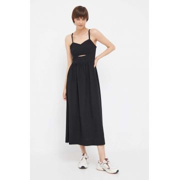 Dkny rochie culoarea negru, midi, evazati