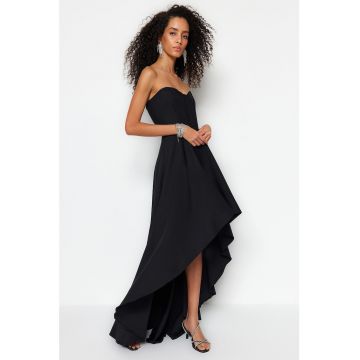 Rochie maxi asimetrica cu decolteu sweetheart