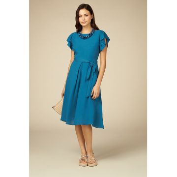 Rochie midi cu maneci butterfly