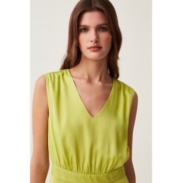 Rochie midi evazata de satin