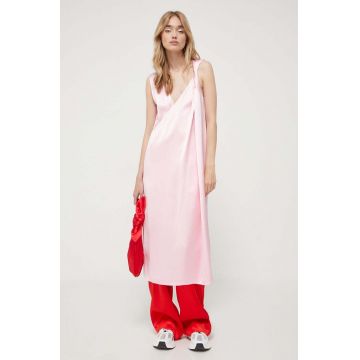 Stine Goya rochie culoarea roz, midi, evazati