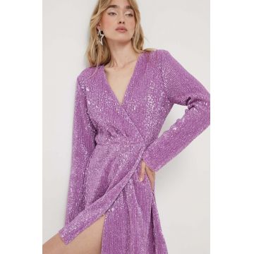 Stine Goya rochie culoarea violet, mini, drept