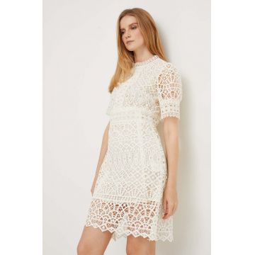 Answear Lab rochie culoarea alb, mini, evazati