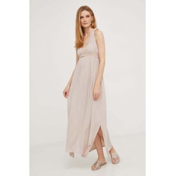 Answear Lab rochie culoarea bej, maxi, evazati