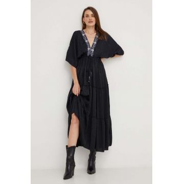 Answear Lab rochie culoarea negru, maxi, evazati