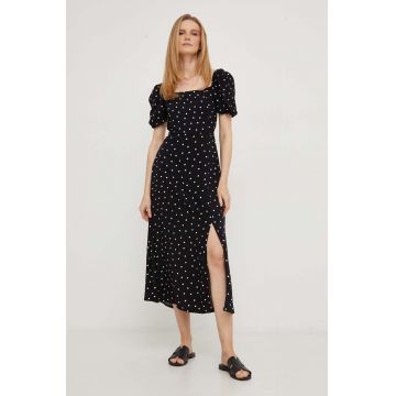 Answear Lab rochie culoarea negru, midi, evazati
