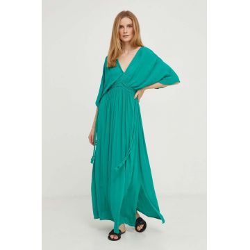 Answear Lab rochie culoarea verde, maxi, evazati