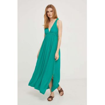 Answear Lab rochie culoarea verde, maxi, evazati