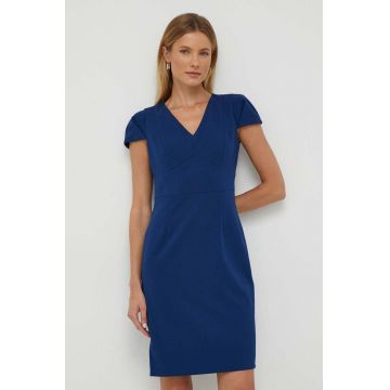 Dkny rochie culoarea albastru marin, mini, mulata