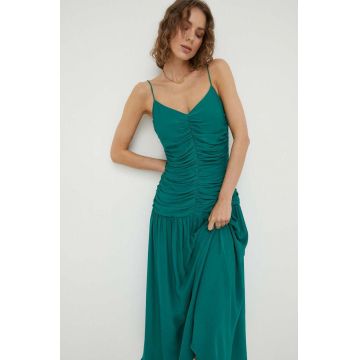 Lovechild rochie culoarea verde, midi, evazati