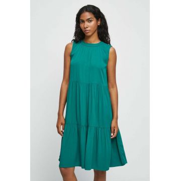 Medicine rochie culoarea verde, mini, evazati