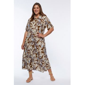 Rochie-camasa cu model tropical