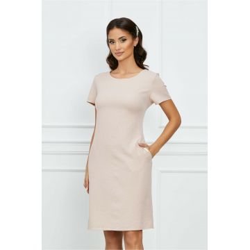 Rochie Marisa roz cu buzunare