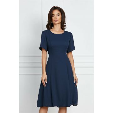 Rochie Oana bleumarin cu maneci scurte