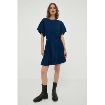 Samsoe Samsoe rochie culoarea albastru marin, mini, evazati