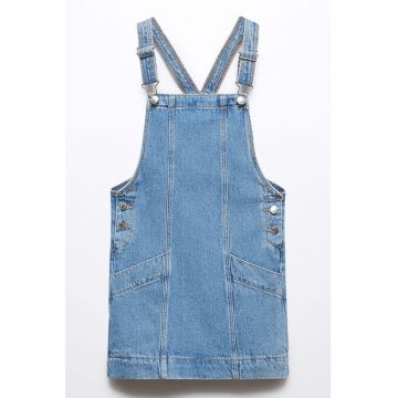 Sarafan din denim cu barete ajustabile Paula