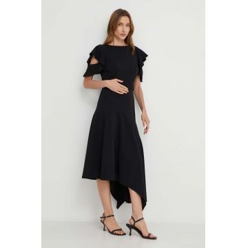 Answear Lab rochie culoarea negru, midi, evazati