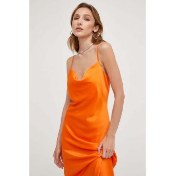 Answear Lab rochie culoarea portocaliu, midi, drept