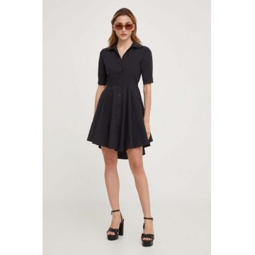 Answear Lab rochie din bumbac culoarea negru, mini, evazati