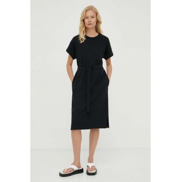 Marc O'Polo rochie din bumbac culoarea negru, midi, oversize