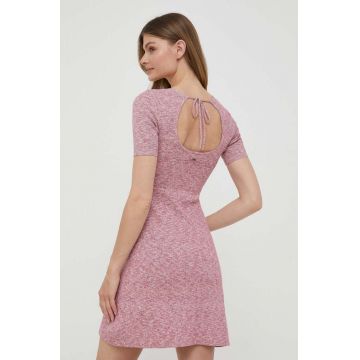 Pepe Jeans rochie Danica culoarea roz, mini, mulata