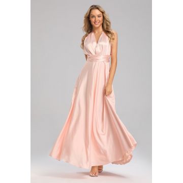 Rochie Amelie, Silky Satin Fabric, Dusty Pink