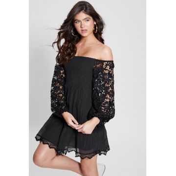 Rochie cu decolteu pe umeri si maneci de dantela Katerina