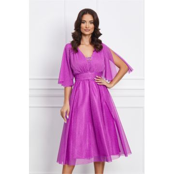 Rochie Delia fucsia cu glitter