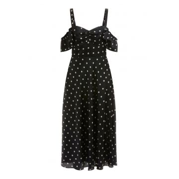 Rochie midi cu decupaj pe umar
