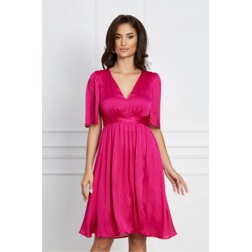 Rochie Moze fucsia din voal creponat