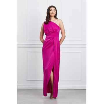 Rochie Moze magenta lunga cu crepeu