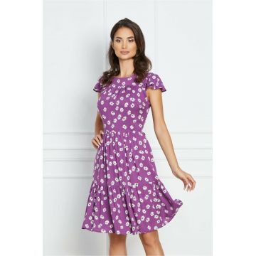 Rochie Moze mov cu imprimeuri florale